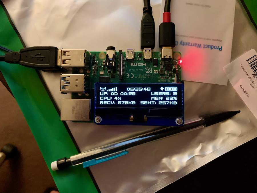 Pi running my monitoring code.